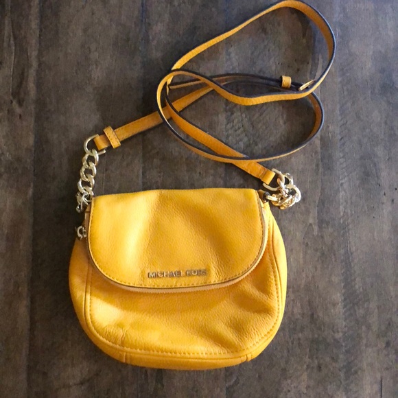 Michael Kors Handbags - Michael Kors Small Leather Crossbody, Mustard